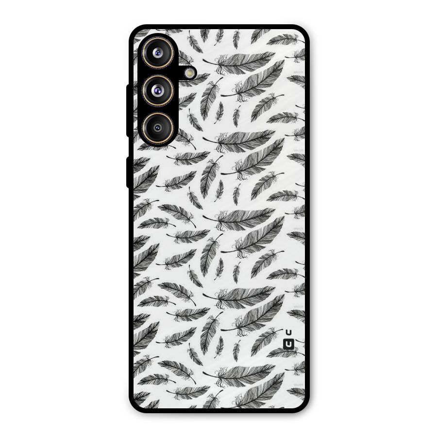 Black Feather Metal Back Case for Galaxy F55
