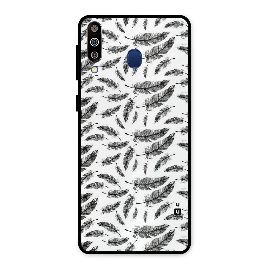 Black Feather Metal Back Case for Galaxy M30