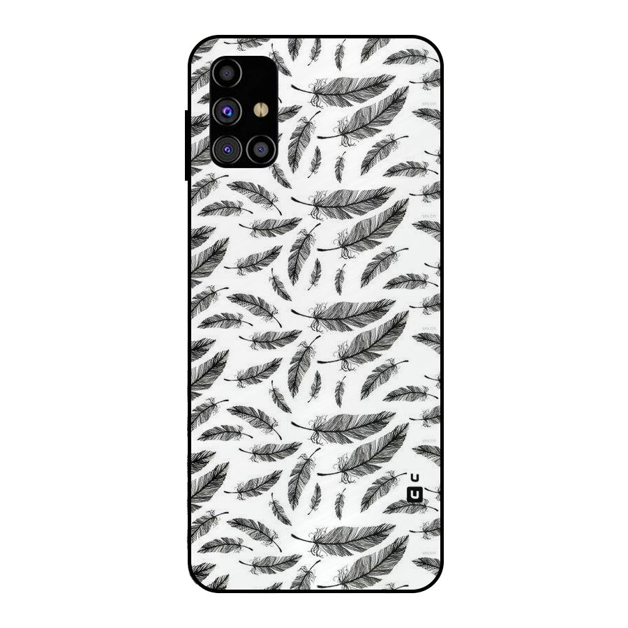 Black Feather Metal Back Case for Galaxy M31s