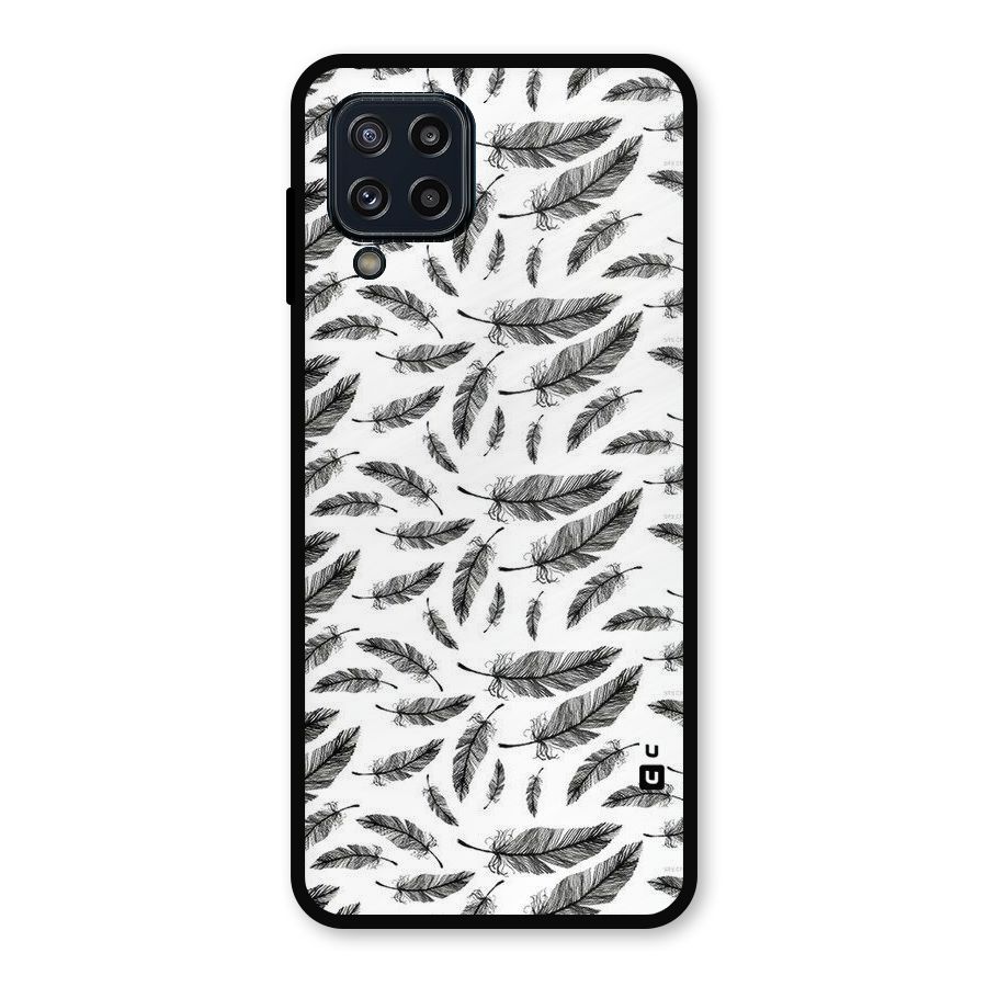 Black Feather Metal Back Case for Galaxy M32