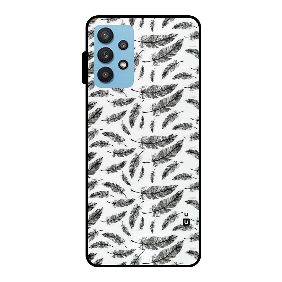 Black Feather Metal Back Case for Galaxy M32 5G