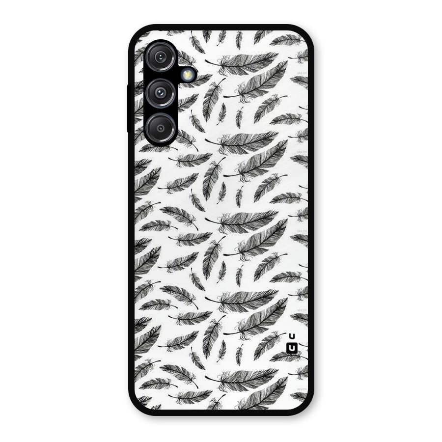 Black Feather Metal Back Case for Galaxy M34 5G