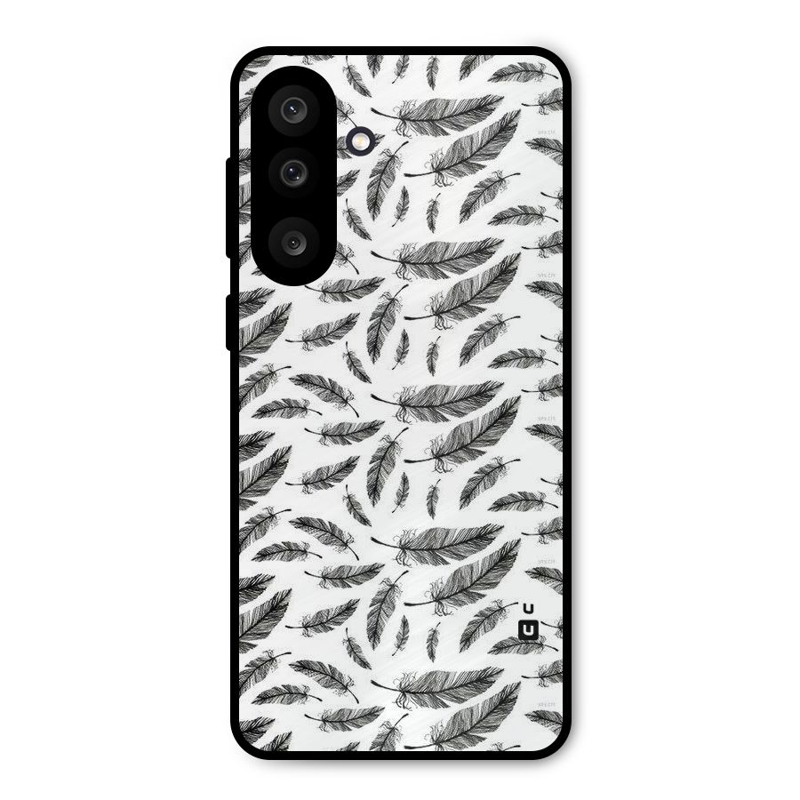 Black Feather Metal Back Case for Galaxy M56