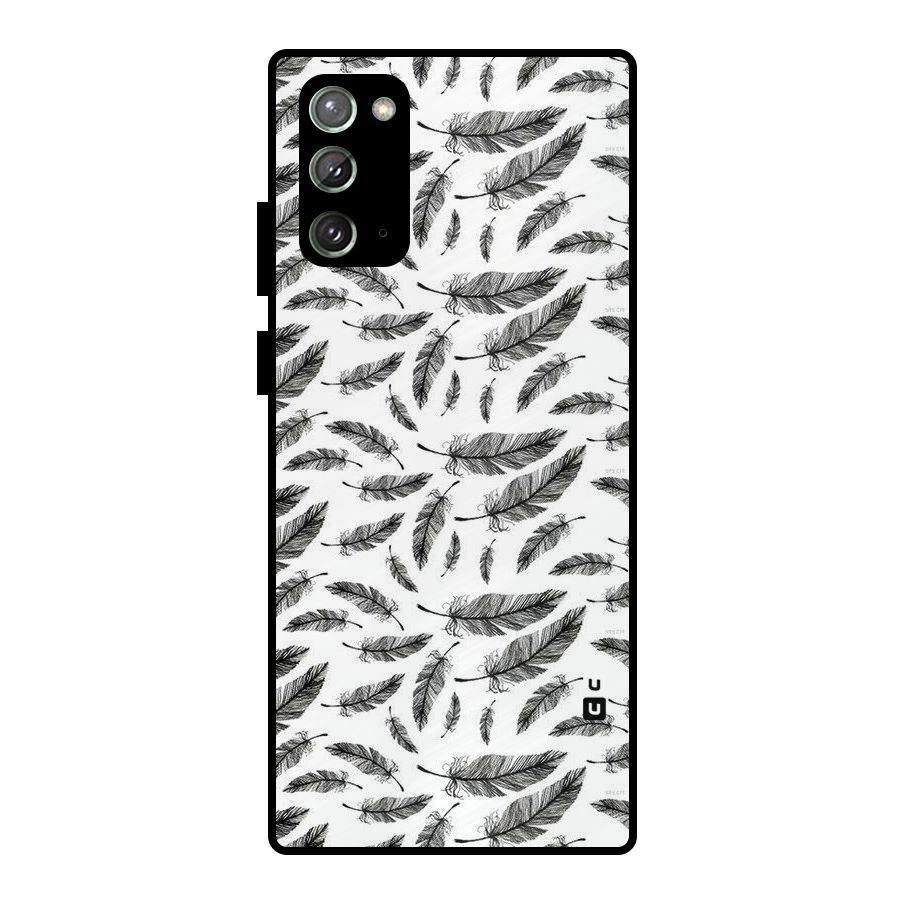 Black Feather Metal Back Case for Galaxy Note 20