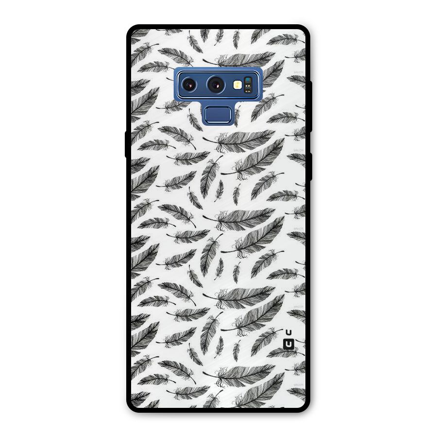 Black Feather Metal Back Case for Galaxy Note 9