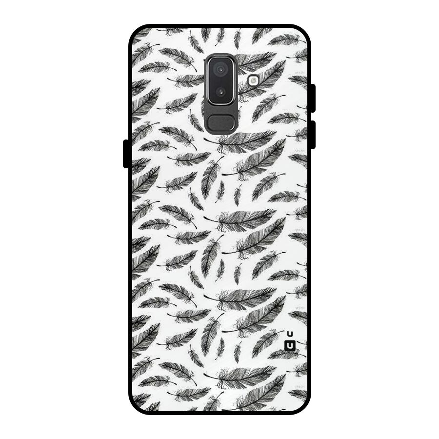 Black Feather Metal Back Case for Galaxy On8 (2018)