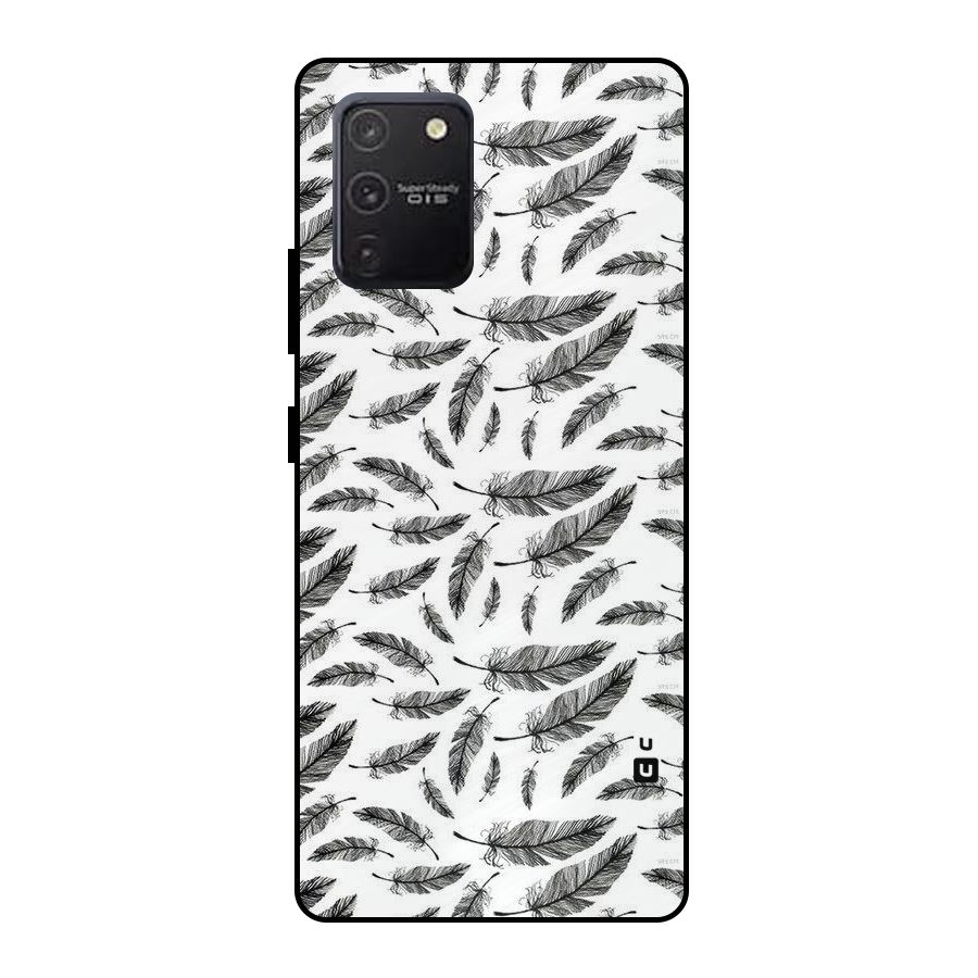 Black Feather Metal Back Case for Galaxy S10 Lite