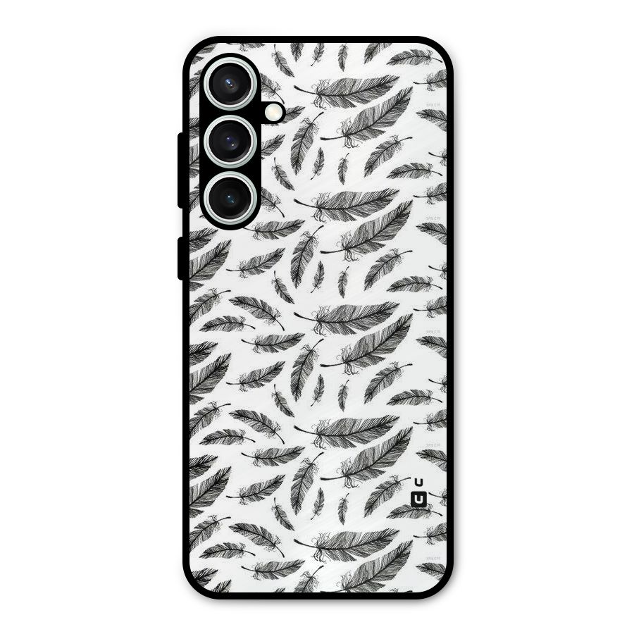 Black Feather Metal Back Case for Galaxy S23 FE