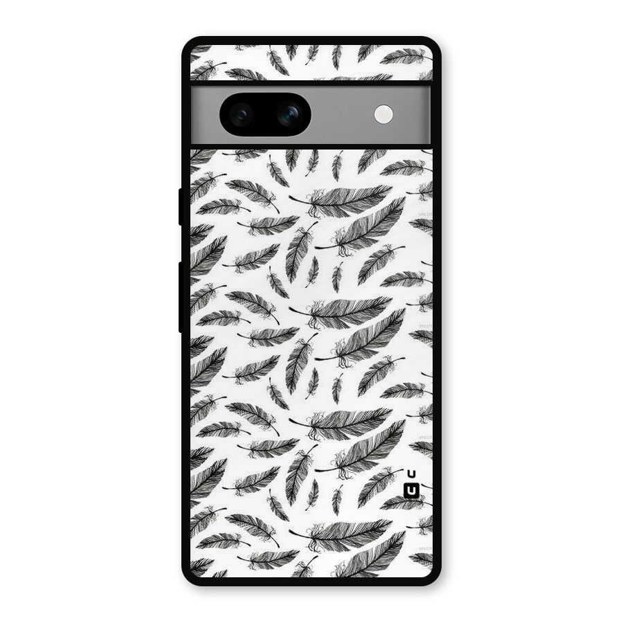 Black Feather Metal Back Case for Google Pixel 7a