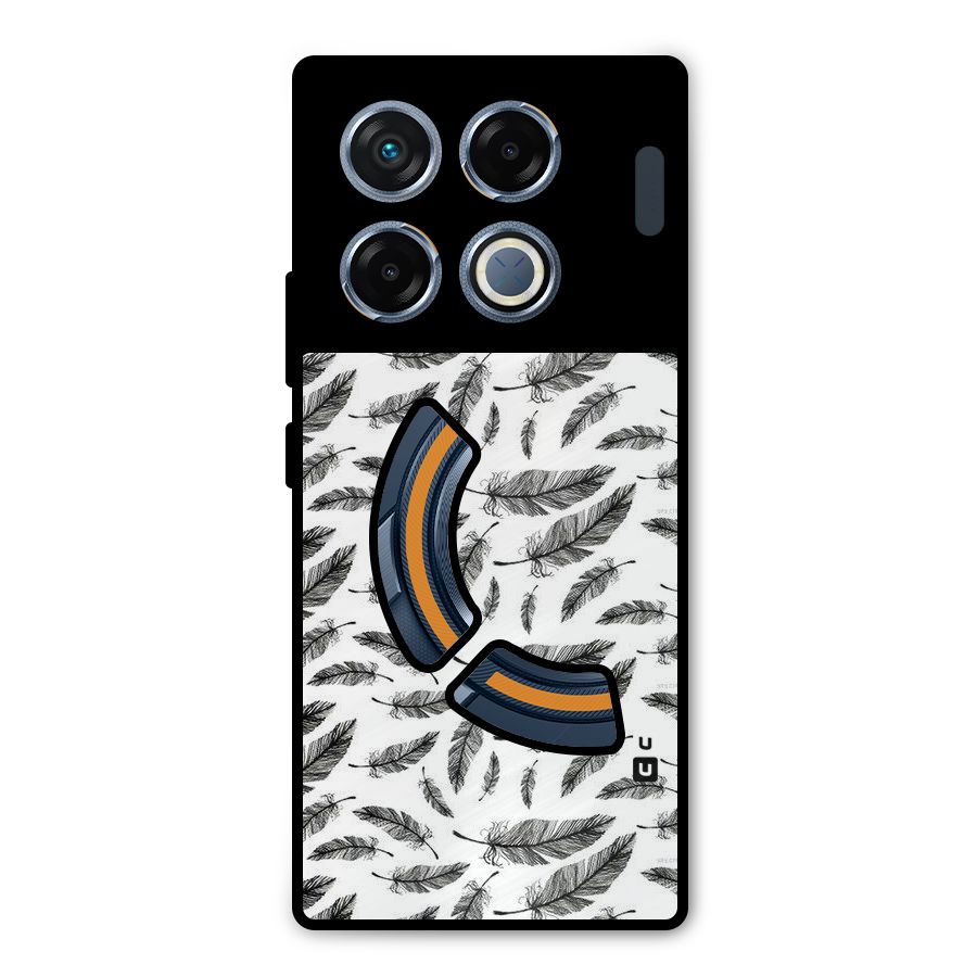 Black Feather Metal Back Case for Infinix GT 20 Pro