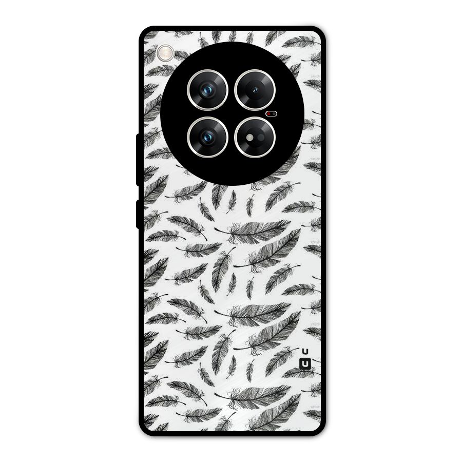 Black Feather Metal Back Case for Infinix Zero 40 5G