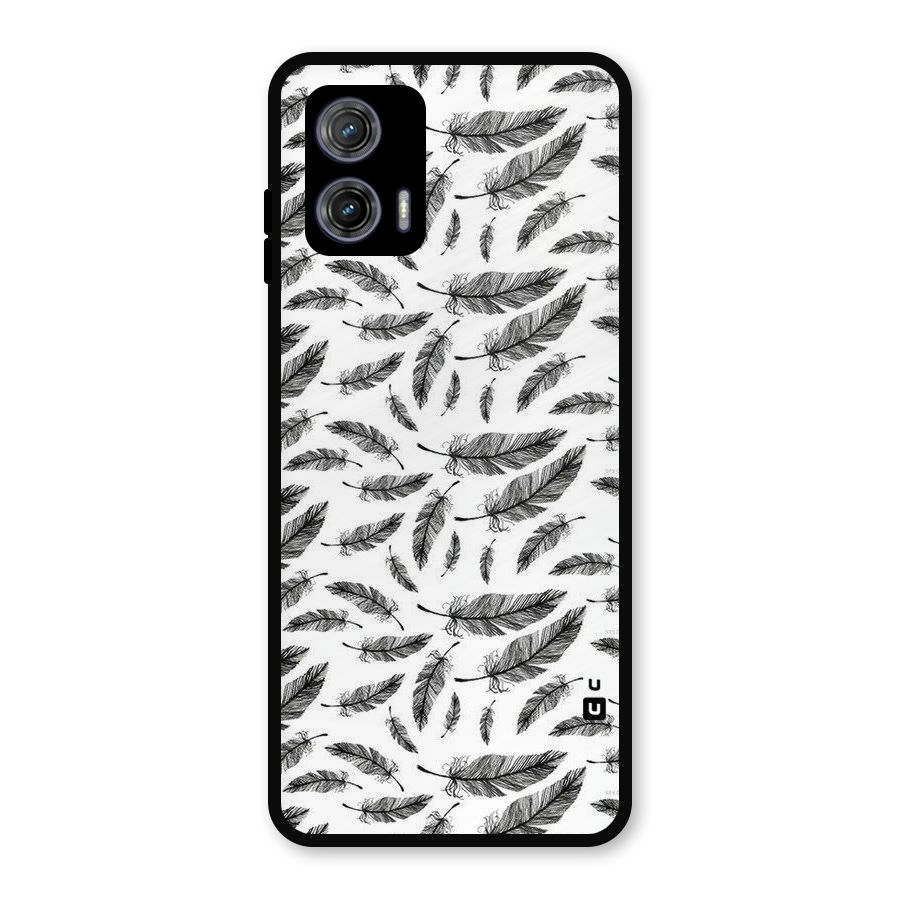 Black Feather Metal Back Case for Moto G73