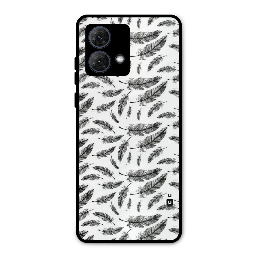 Black Feather Metal Back Case for Moto G84