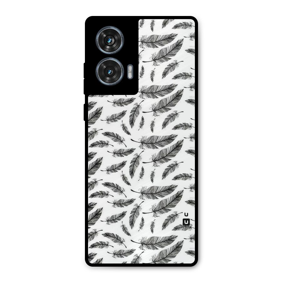 Black Feather Metal Back Case for Motorola G96