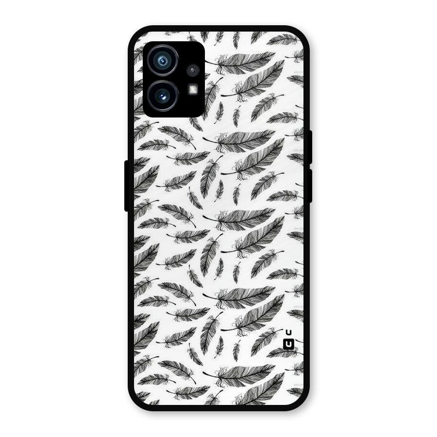 Black Feather Metal Back Case for Nothing Phone 1