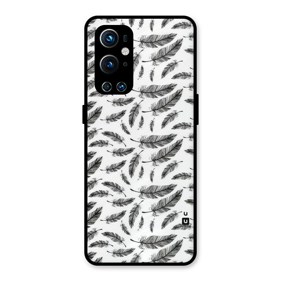 Black Feather Metal Back Case for OnePlus 9 Pro