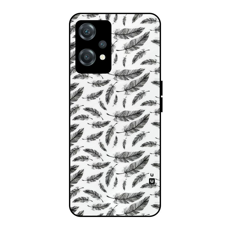 Black Feather Metal Back Case for OnePlus Nord CE 2 Lite 5G