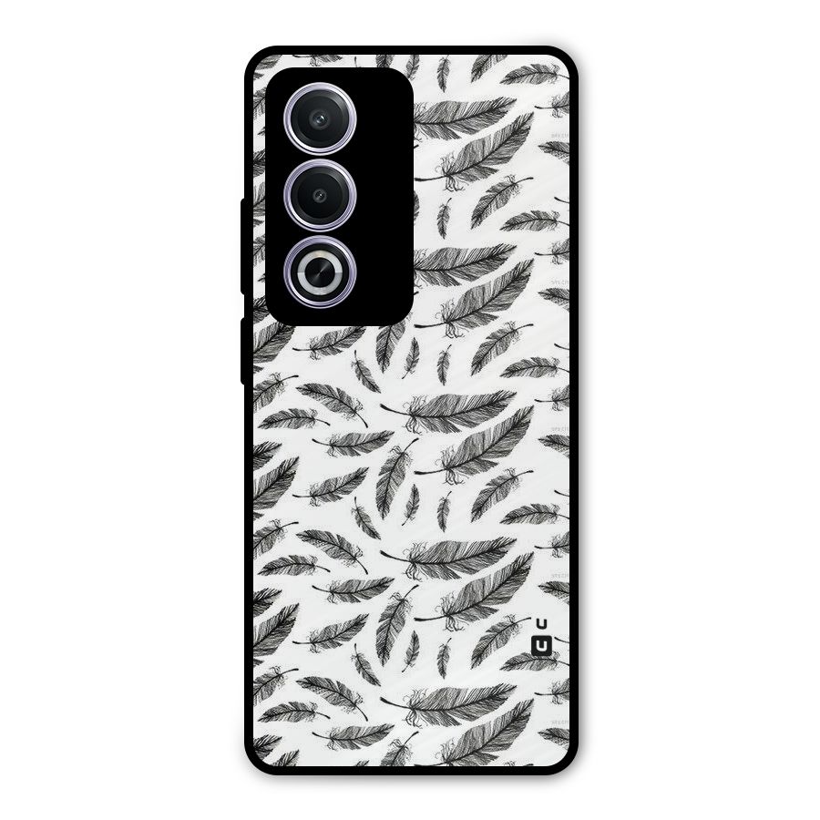 Black Feather Metal Back Case for Oppo A3 Pro