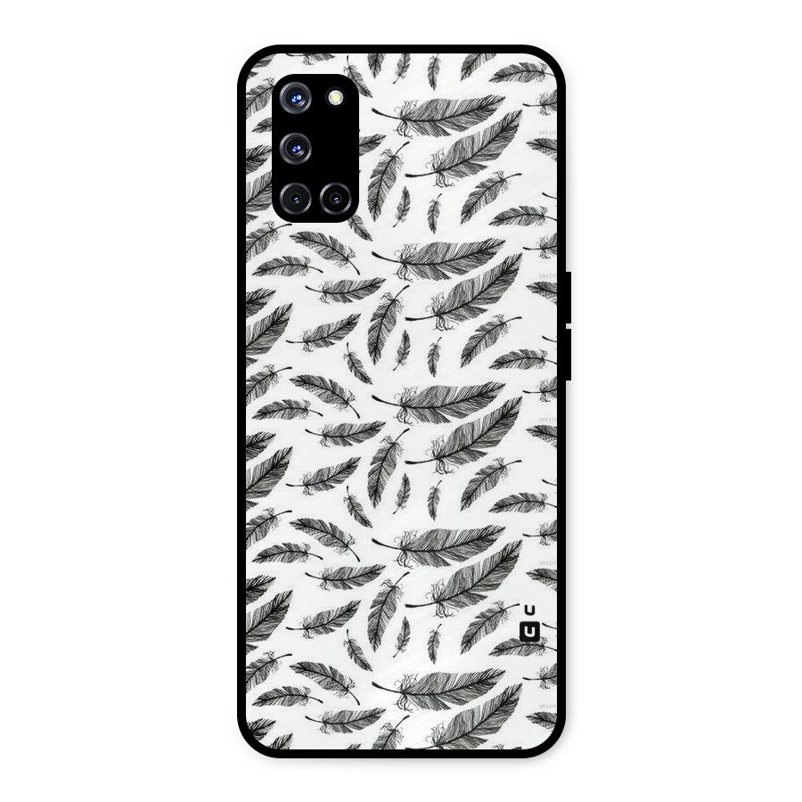 Black Feather Metal Back Case for Oppo A52