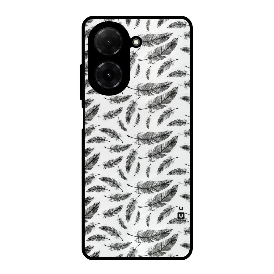 Black Feather Metal Back Case for Poco C71