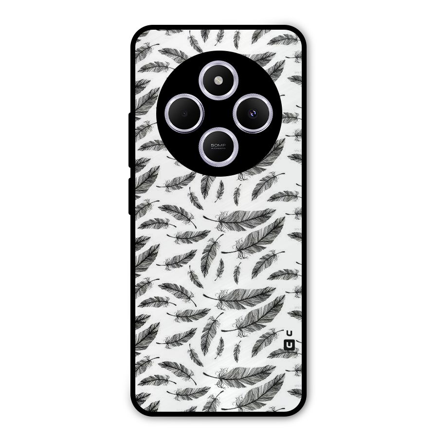 Black Feather Metal Back Case for Poco C75 5G
