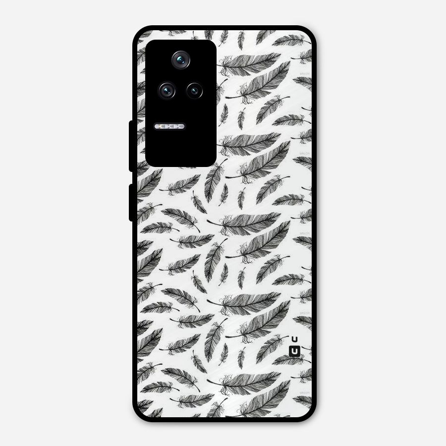 Black Feather Metal Back Case for Poco F4 5G