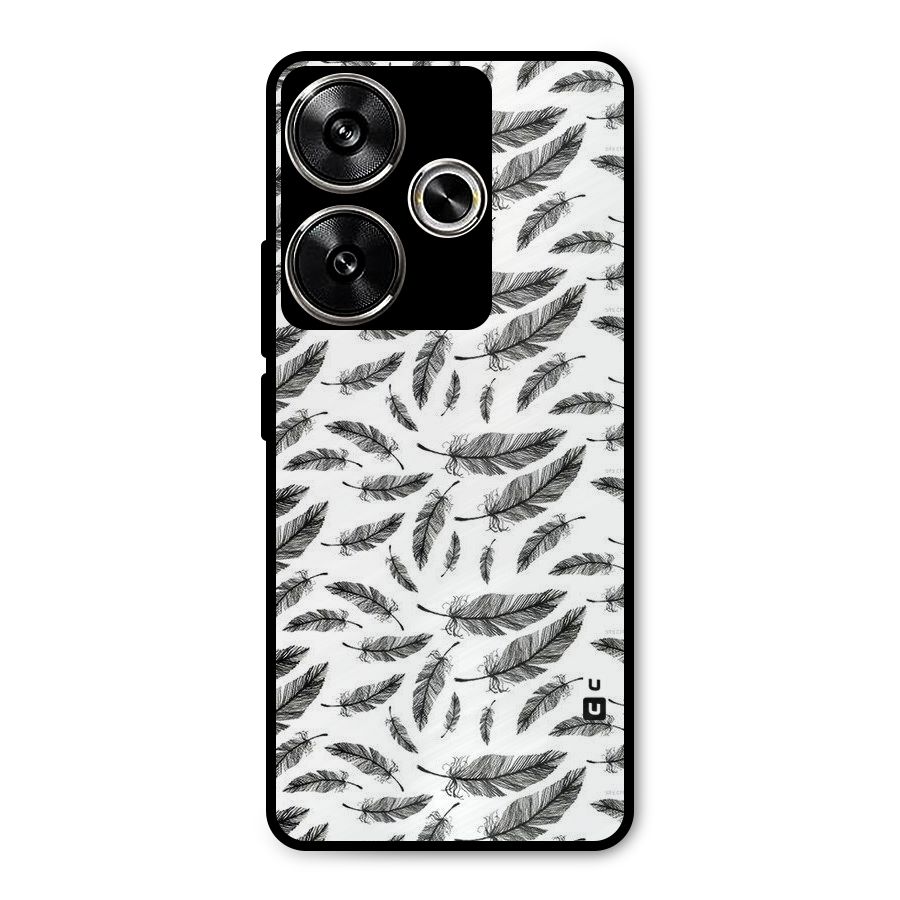 Black Feather Metal Back Case for Poco F6