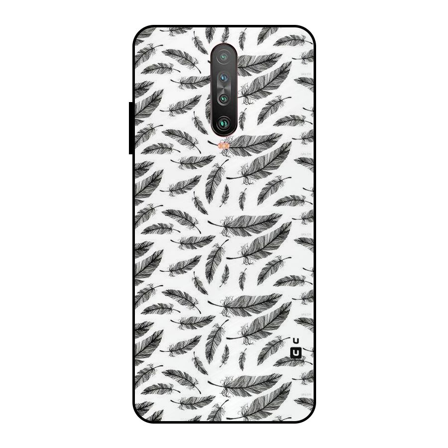 Black Feather Metal Back Case for Poco X2