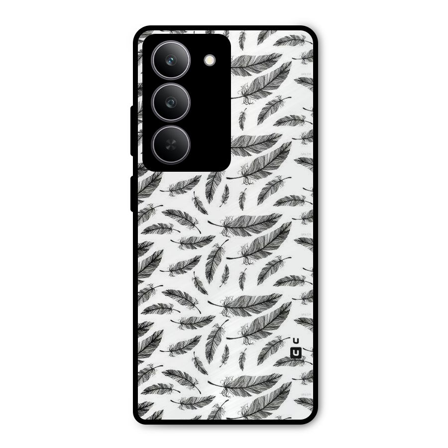 Black Feather Metal Back Case for Realme 14x