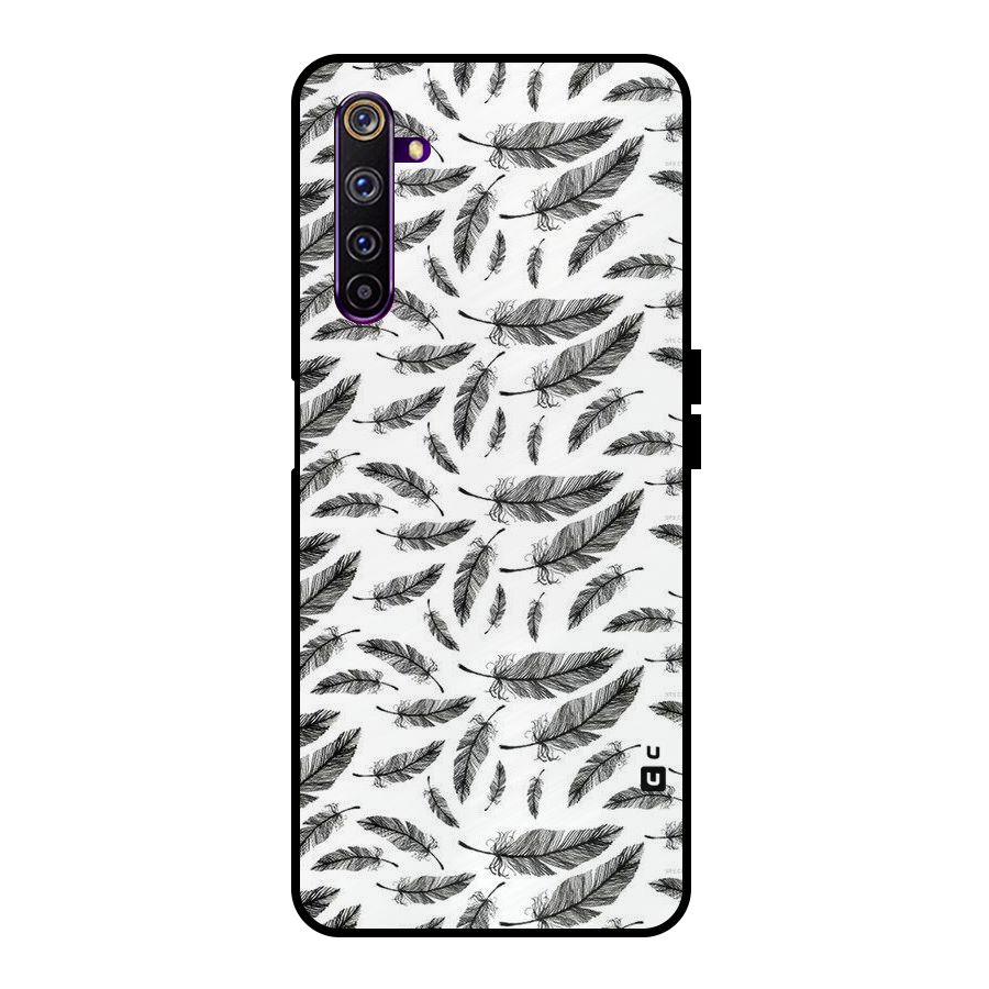 Black Feather Metal Back Case for Realme 6 Pro