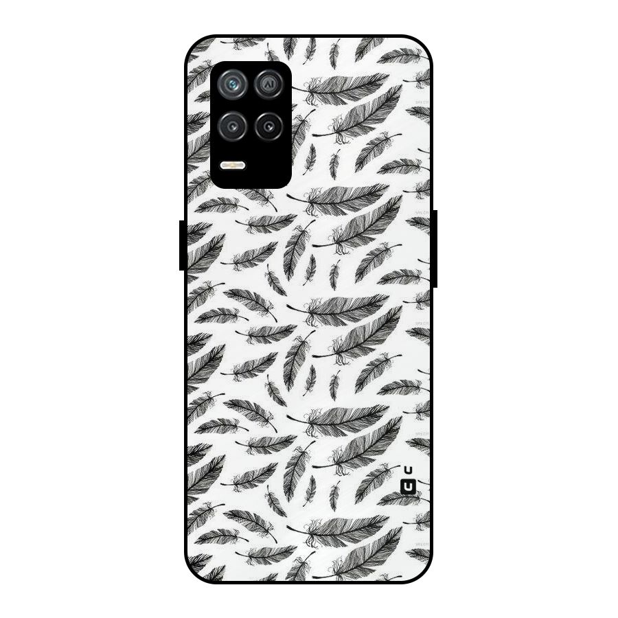 Black Feather Metal Back Case for Realme 8s 5G