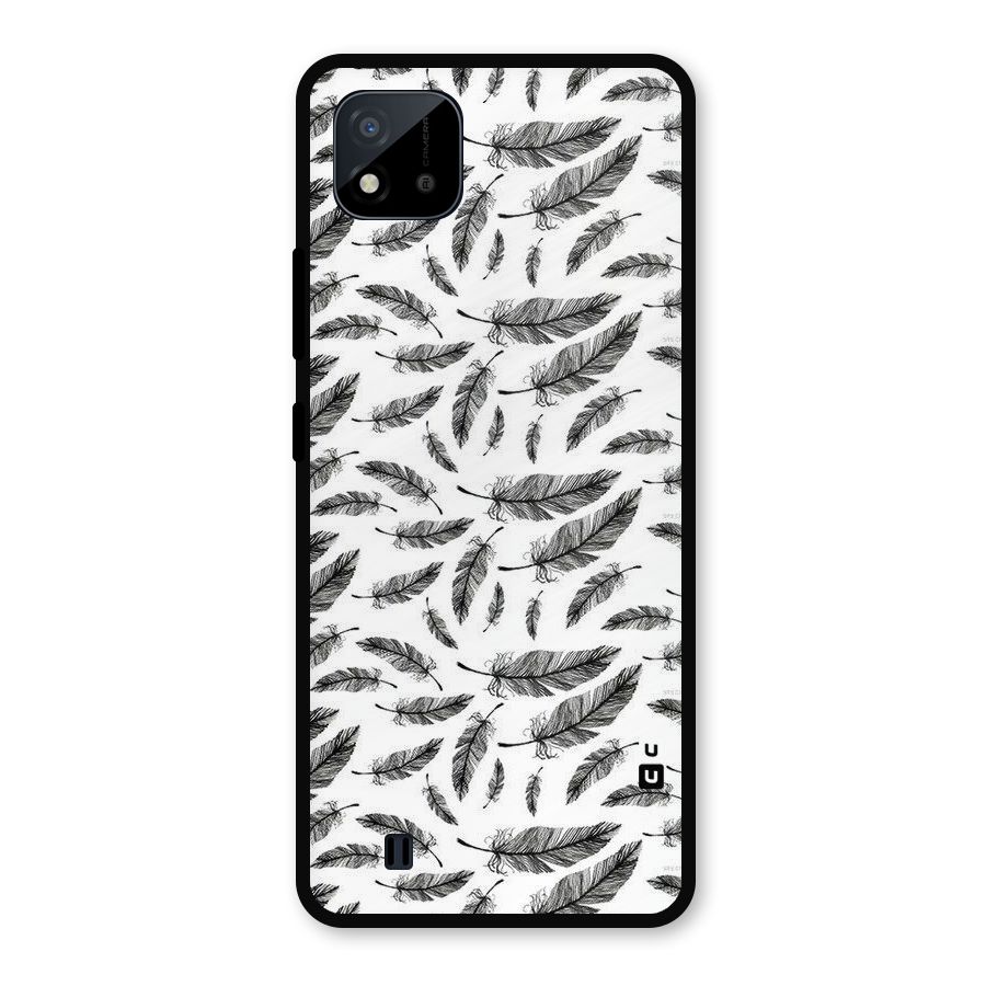 Black Feather Metal Back Case for Realme C11 2021