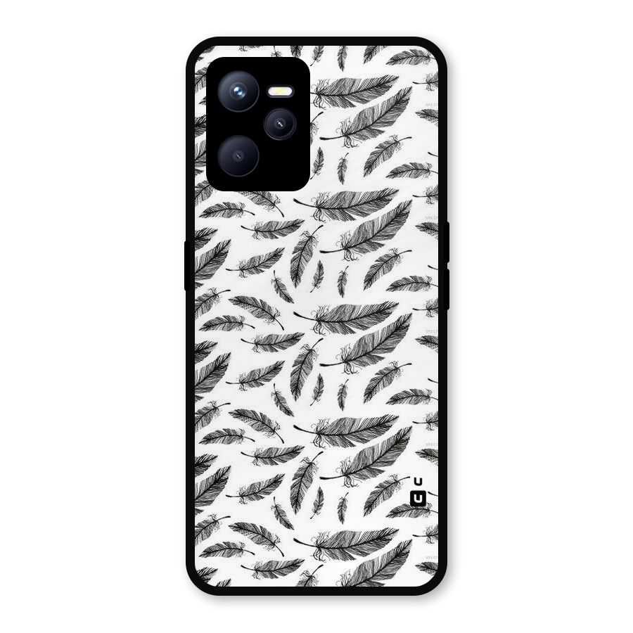 Black Feather Metal Back Case for Realme C35
