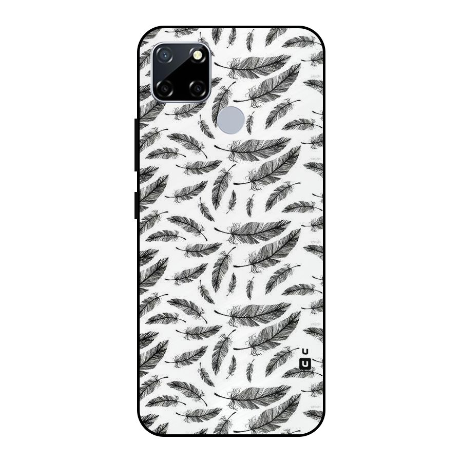 Black Feather Metal Back Case for Realme Narzo 20