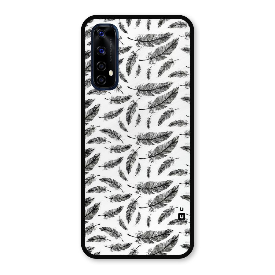 Black Feather Metal Back Case for Realme Narzo 20 Pro