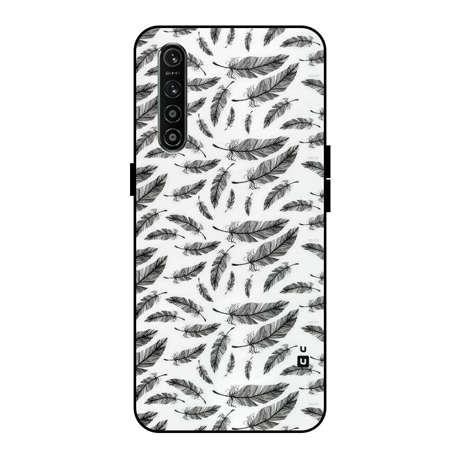 Black Feather Metal Back Case for Realme XT