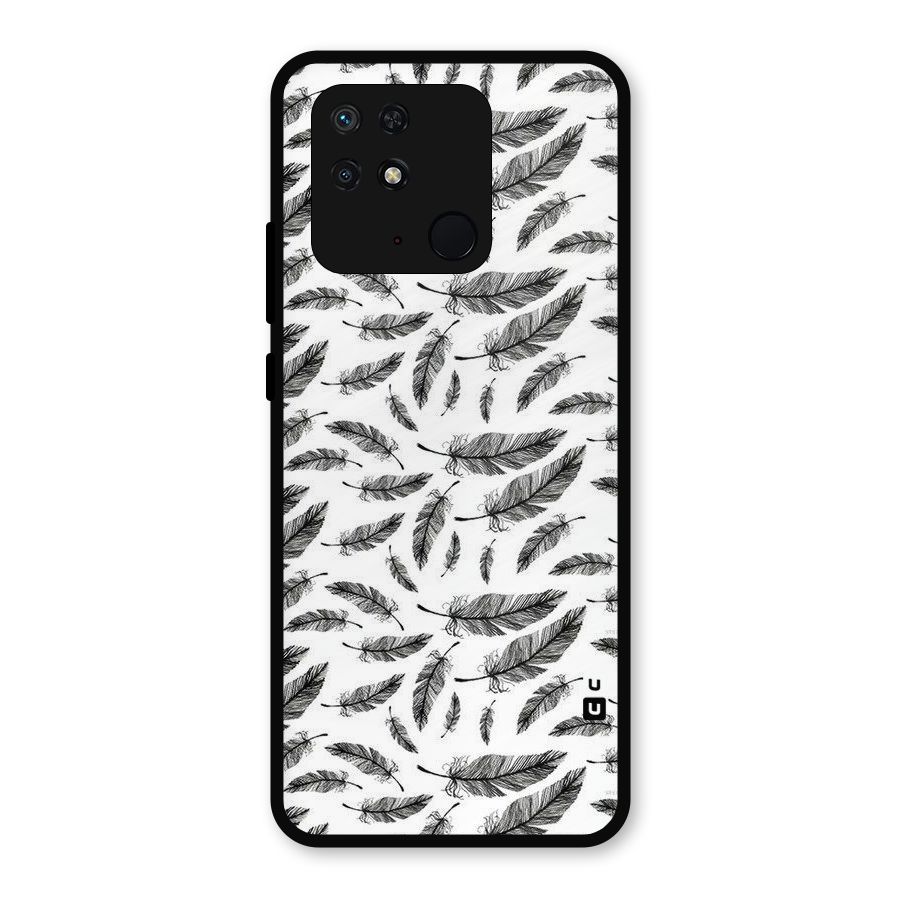 Black Feather Metal Back Case for Redmi 10 Power
