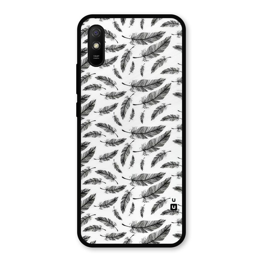 Black Feather Metal Back Case for Redmi 9a
