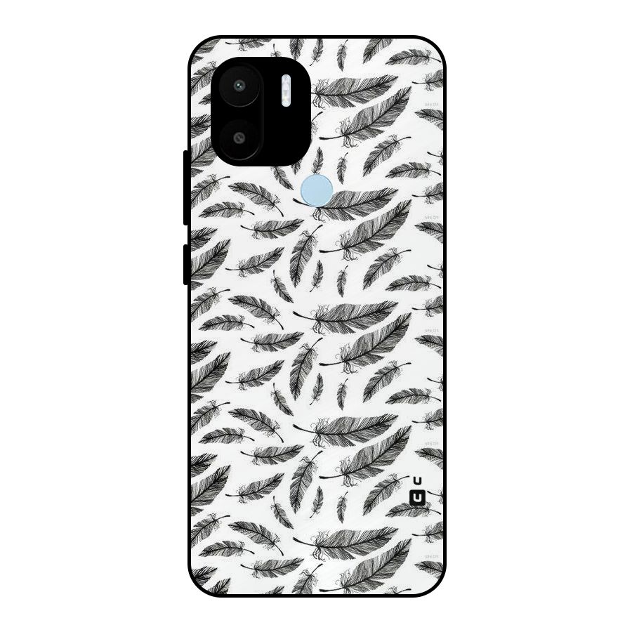 Black Feather Metal Back Case for Redmi A2+