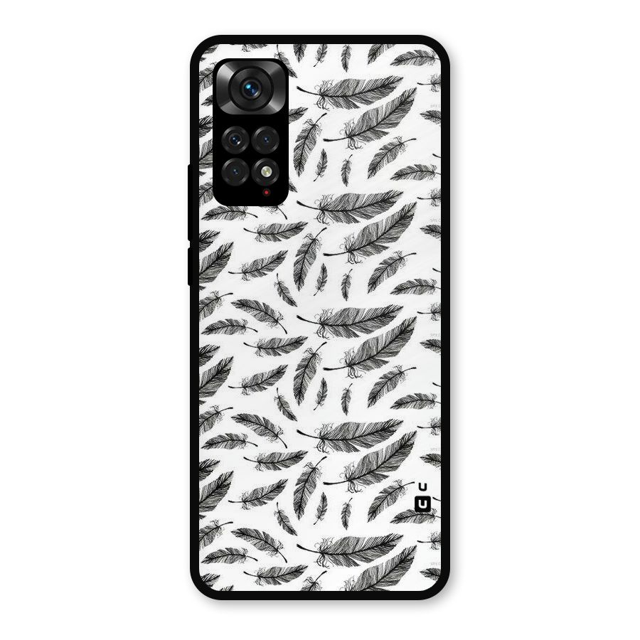 Black Feather Metal Back Case for Redmi Note 11s