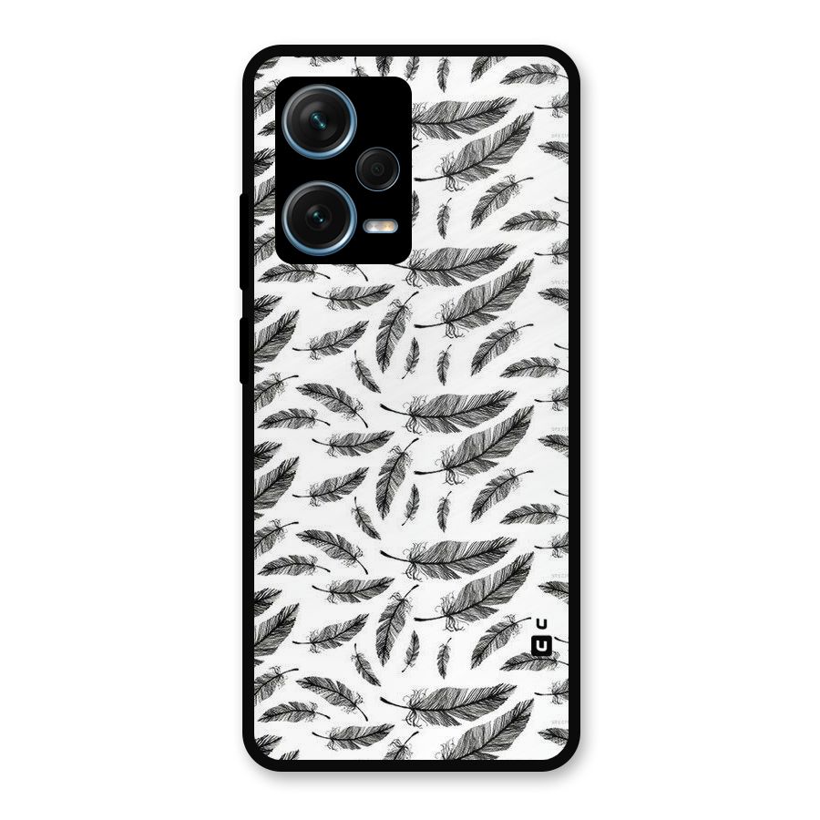 Black Feather Metal Back Case for Redmi Note 12 Pro Plus 5G