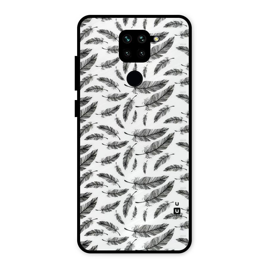 Black Feather Metal Back Case for Redmi Note 9