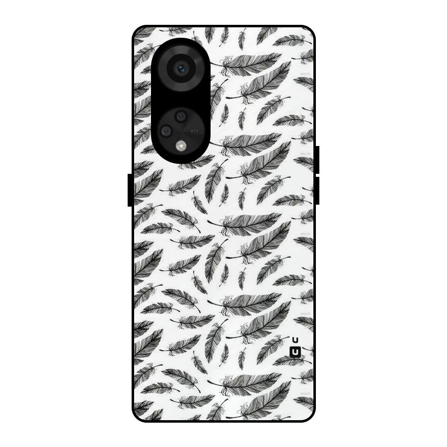 Black Feather Metal Back Case for Reno8 T 5G