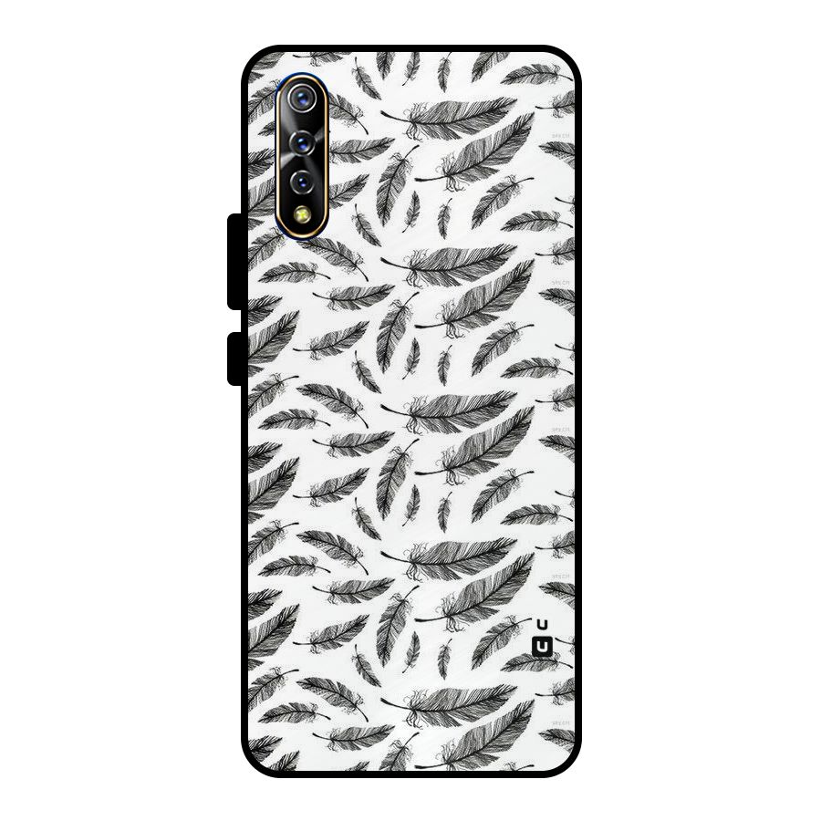 Black Feather Metal Back Case for Vivo S1