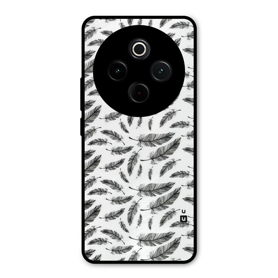 Black Feather Metal Back Case for Vivo T4