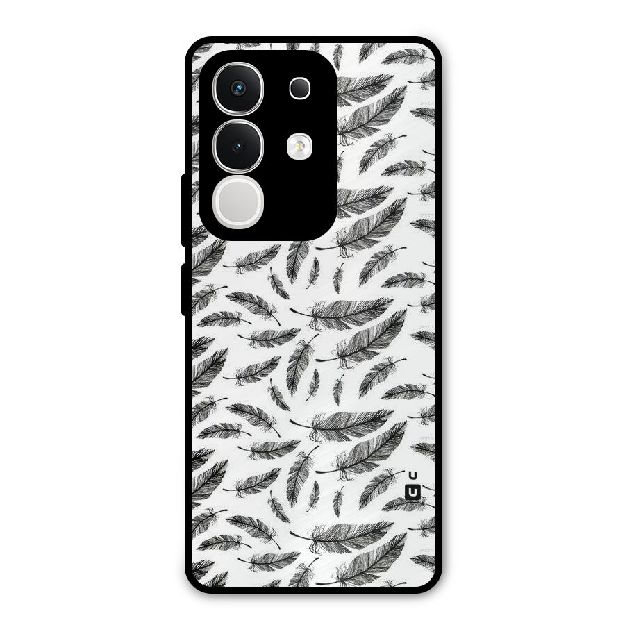 Black Feather Metal Back Case for Vivo T4x