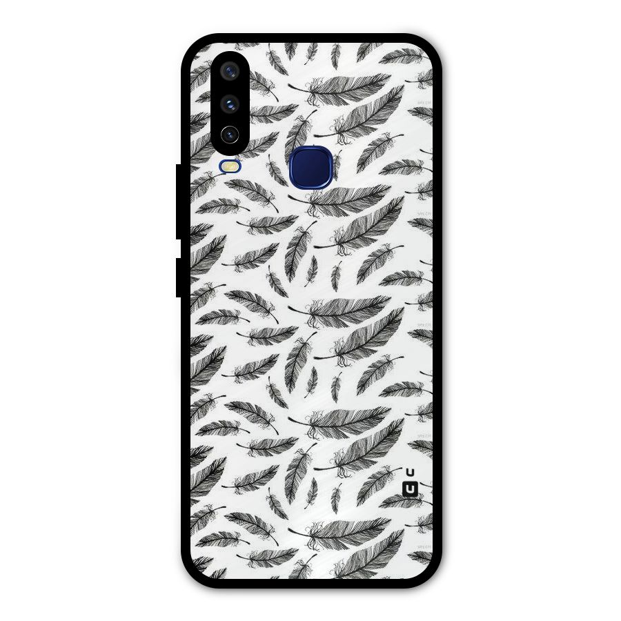 Black Feather Metal Back Case for Vivo V17