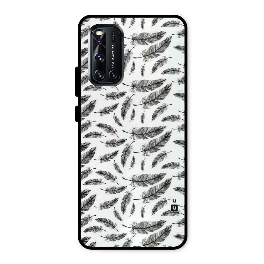 Black Feather Metal Back Case for Vivo V19
