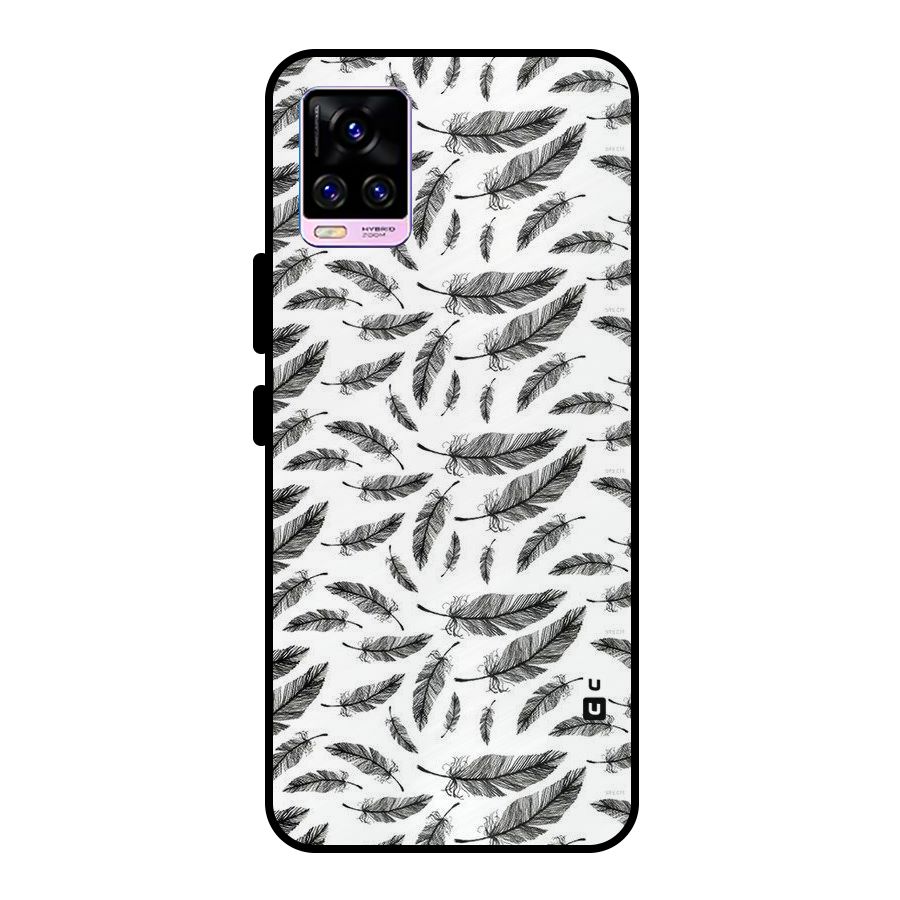Black Feather Metal Back Case for Vivo V20 Pro