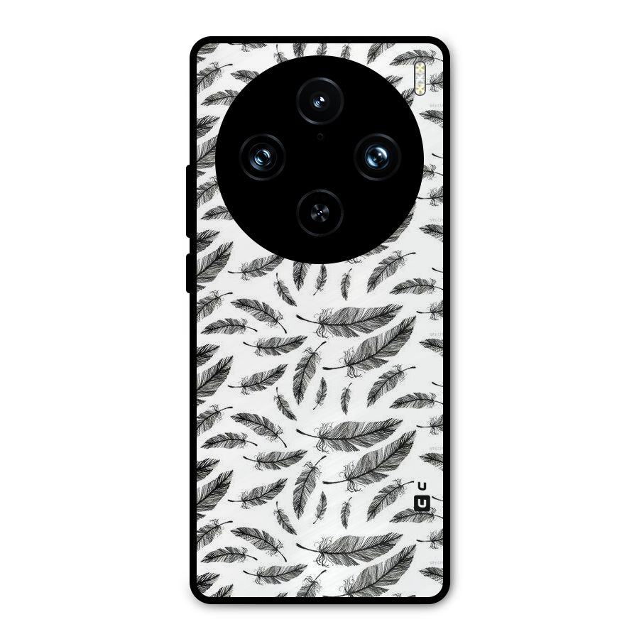 Black Feather Metal Back Case for Vivo X100 Pro